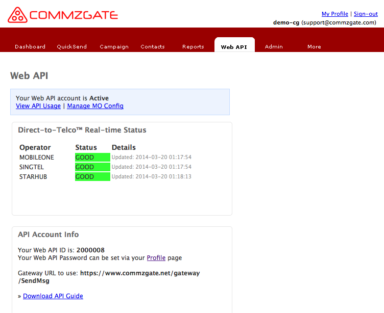 CommzGate Cloud API