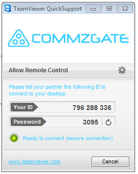 CommzGate Teamviewer Remote Support